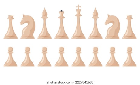 set of chess pieces vector icons