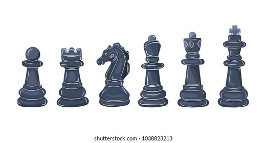 Set of chess pieces. Vector illustration