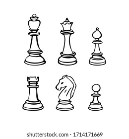 Premium Vector  Two pawns are chess pieces sketch lies and stands vector  handdrawn illustration