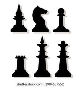 set of chess pieces, vector illustration