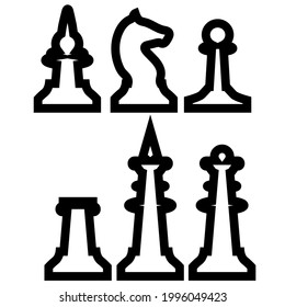 set of chess pieces, vector illustration