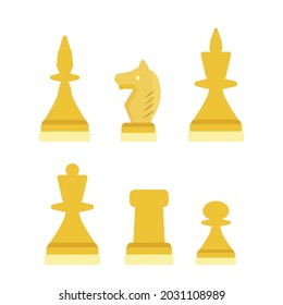 set of chess pieces, vector illustration