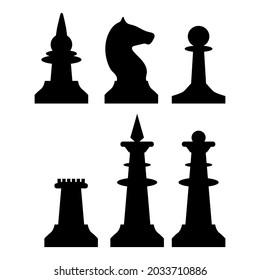 set of chess pieces, vector illustration
