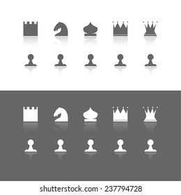 Set of Chess Pieces. Vector Illustration.