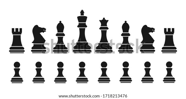 Set Chess Silhouettes Chess Pieces Ancient Stock Vector (Royalty Free ...