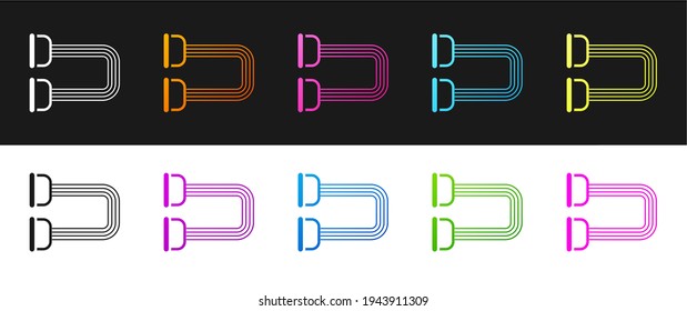 Set Chest expander icon isolated on black and white background.  Vector