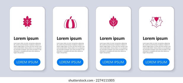 Set Chestnut, Leaf, Pumpkin and . Business infographic template. Vector