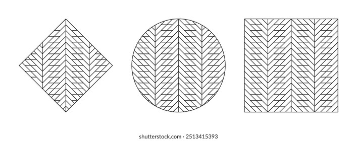 conjunto de ícones de contorno de padrão de divisa. ilustração de vetor isolada no plano de fundo branco	