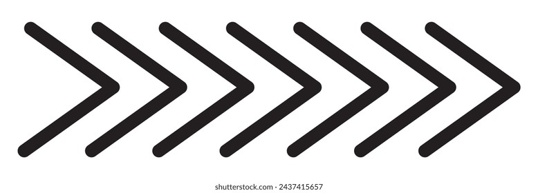 Set of chevron vector icon. Vector illustration isolated on white background