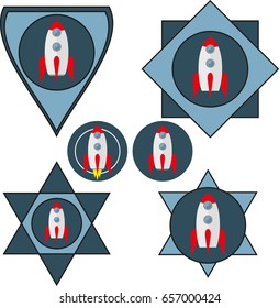 set of chevrons with a spaceship