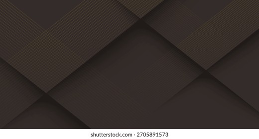 Conjunto de cartões elegantes chiques em tons castanho, bege, preto. Linhas douradas de cobre. Padrão geométrico. Capa, embalagem, modelo de marca comercial.