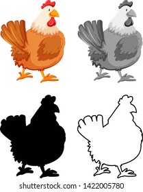 Set of chicken character illustration