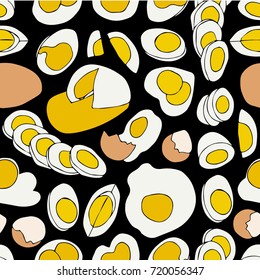 Set chicken egg. Doodle style. Design icon, print, logo, poster, symbol, decor, textile, paper