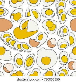 Set chicken egg. Doodle style. Design icon, print, logo, poster, symbol, decor, textile, paper