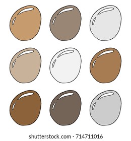 Set of chicken eggs. Vector illustration of eggs. Hand drawn chicken eggs.