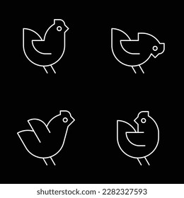 Set of Chicken Logo. Icon design. Template elements