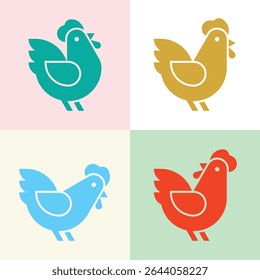 Set of Chicken logo. Icon design. Template elements