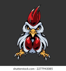 set of chicken vector, logo, icon, isolated on black background