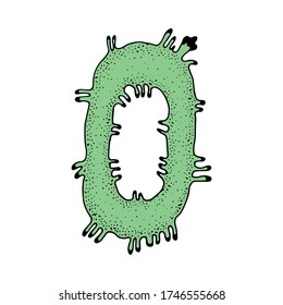set of chicken, viral numbers. Hand-drawn style. hand-drawn. vector set. zero. isolate on a white background. Flat style. stock image.cartoon