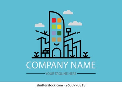 Set of Child Company logo design inspiration. Professional Logo Design for Children Playground Company, Modern Architecture, Branding, Corporate Identity