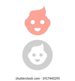 Set of Child Icon in flat style on white background. Vector
