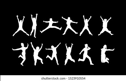 set child jump logo icon design vector