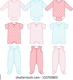 Set of child wear. Vector illustration