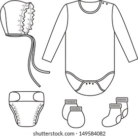 Set of child wear. Vector illustration