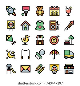 
A Set of Childhood Vectors Including Toys and Fun Elements 
