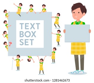 A set of Childminder man with a message board.Since each is divided, you can move it freely.It's vector art so it's easy to edit.