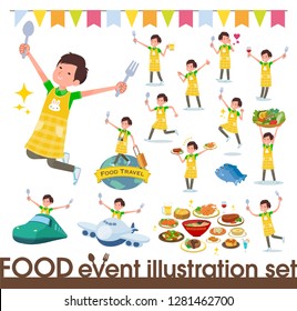 A set of Childminder man on food events.There are actions that have a fork and a spoon and are having fun.It's vector art so it's easy to edit.