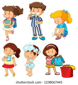 Set of children activity illustration