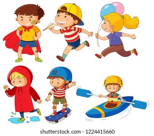 Set of children character illustration