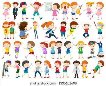 Set of children character illustration