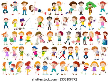 Set of children character illustration