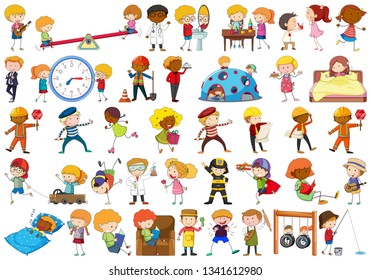 Set of children character illustration