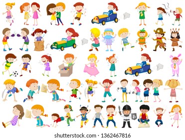 Set of children character illustration