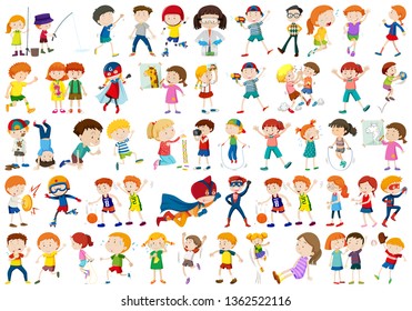 Set of children character illustration