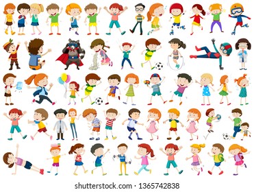 Set of children character illustration