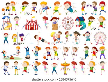 Set of children character illustration