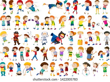 Set of children character illustration
