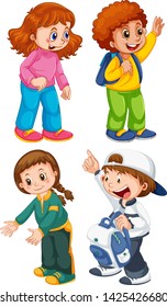 Set of children character illustration