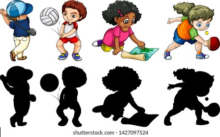 Set of children character illustration