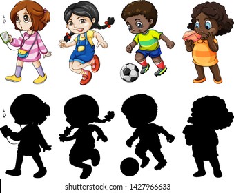 Set of children character illustration