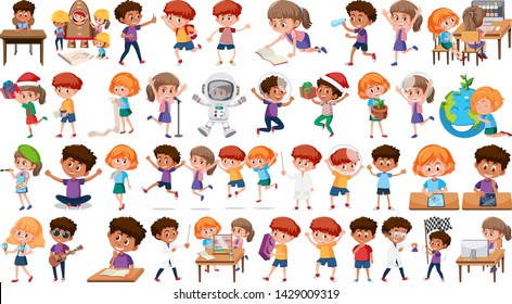 Set of children character illustration