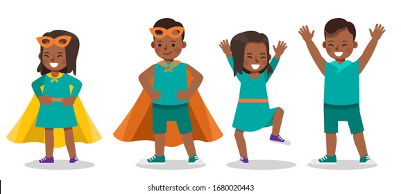 Conjunto de diseños vectoriales de caracteres secundarios. Presentación en diversas acciones con emociones.