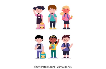 Ilustración de vectores de caracteres de conjunto de hijos