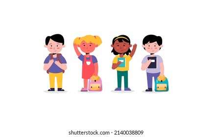 Set of Children Character Vector Illustration