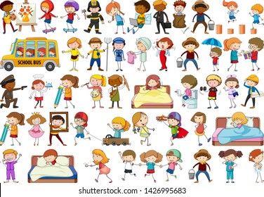 Set of children charcter illustration