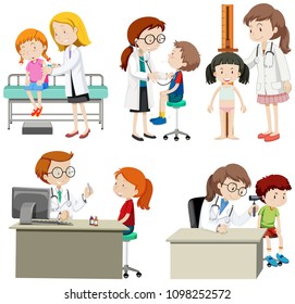 A Set of Children Check Up illustration